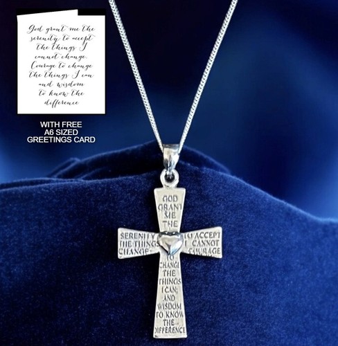 Serenity prayer silver cross - serenity,