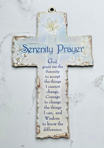 Serenity prayer wooden cross - wooden,