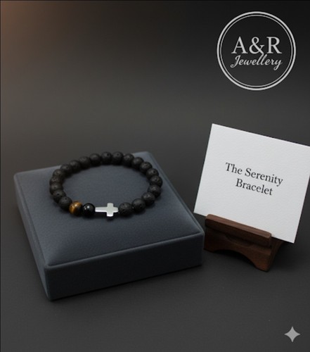 Unisex hematite cross bracelet - hematite,